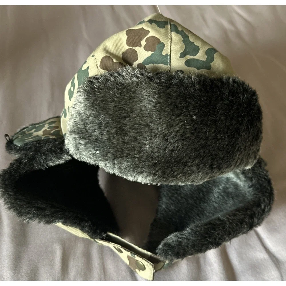 BSB‎ Size L/XL Camouflage Trapper Hat Hunting Faux Fur Lined Strap Outdoor